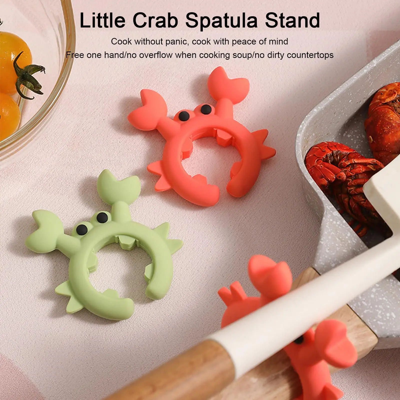 Utensil Rest Crab Shaped Silicone Utensil Rest Countertop Ladle Holder Anti-Overflow Stove Top Spatula Holder Kitchen Gadget image 5