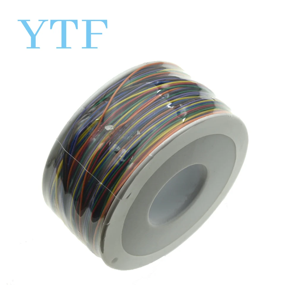 سلك لف نحاسي مطلي بالقصدير 200 متر 0.2 مم، 30AWG سلك معزول 8 ألوان لنماذج PCB Jumper Prototyping