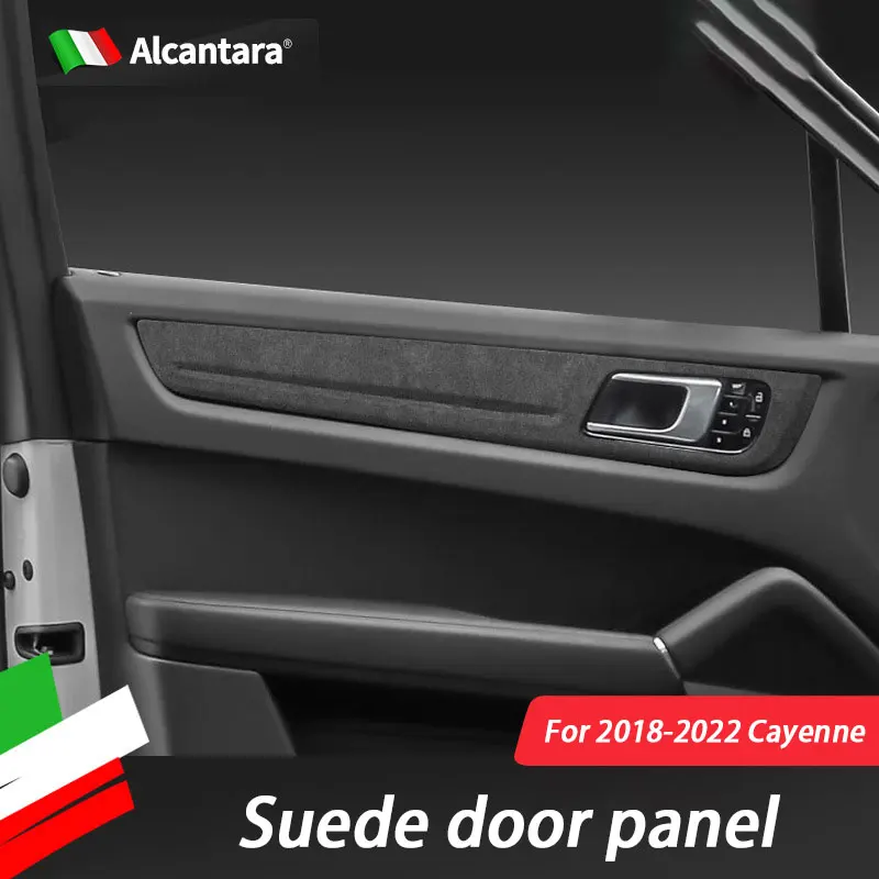 

For Porsche Cayenne 9YA 2018 2019 2020 2021 2022 2023, Alcantara Suede Car Interior Door Handle Panel Trim Strip Accessories