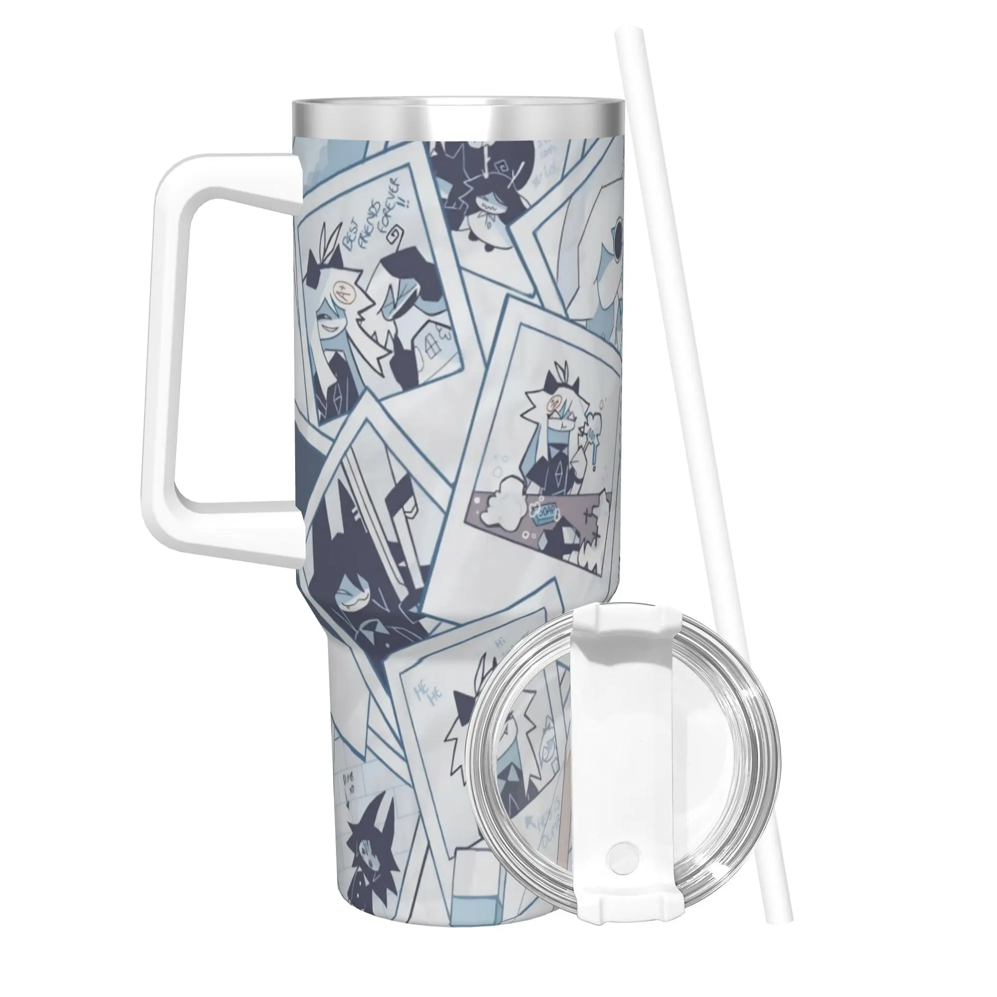 FPE Fundamental Paper Education Tumbler 40oz Stainless Steel Double Wall Vacuum Insulated  Tumblers Mug With Straw