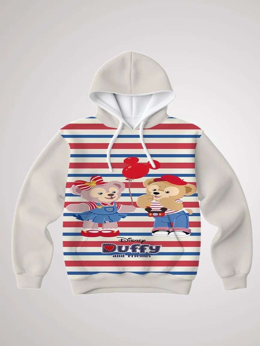 2025/26 Sudadera con capucha de la serie de empalme a rayas Anime Star Dailu Disney Elements Sudadera con capucha 3D disfraz para padres e hijos adultos y niños