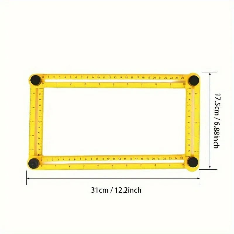 Multi Functional Folding Ruler, Movable Four Fold Ruler,multi Angle Ruler,four Sided Ruler, Ceramic Tile Cutting Measuring Ruler