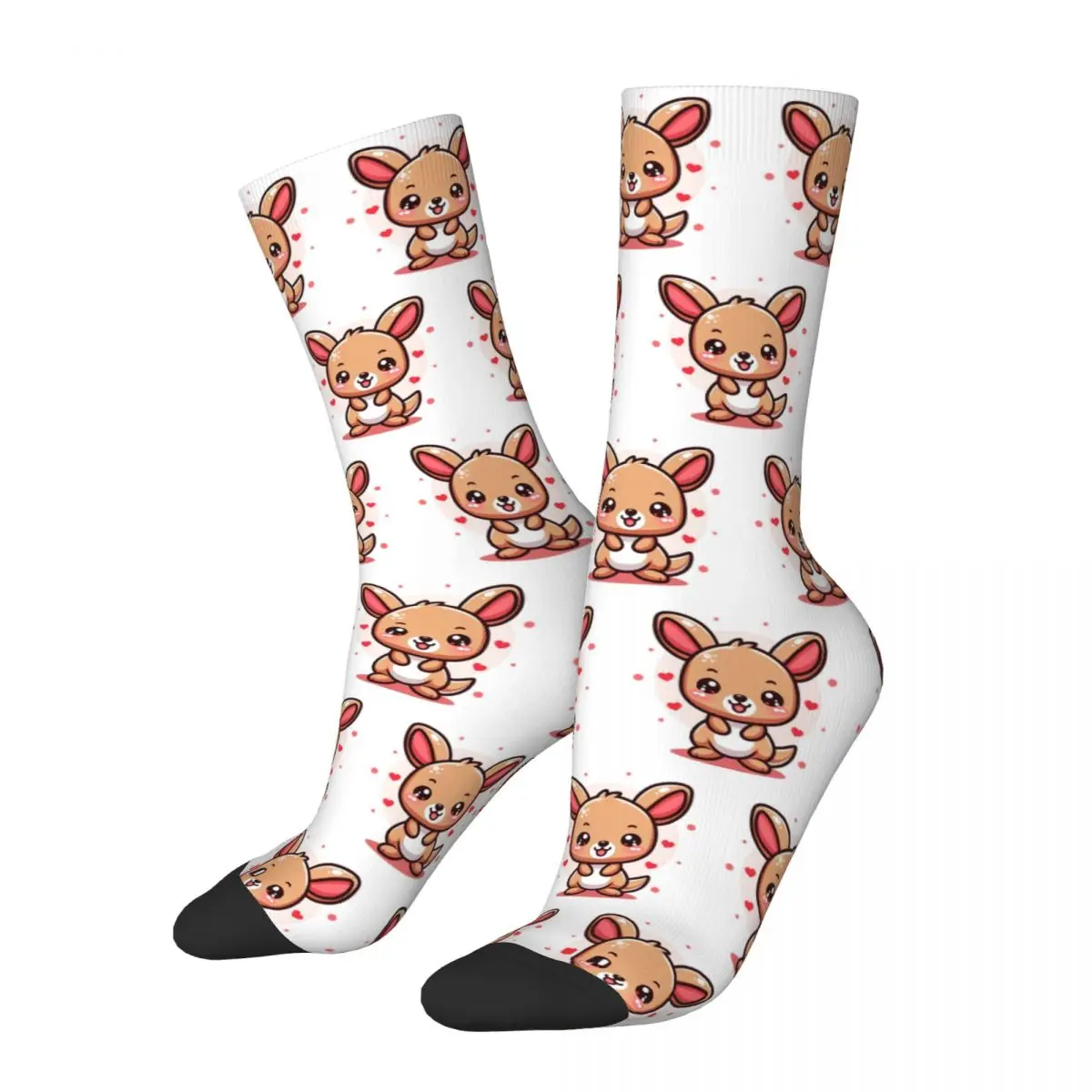 Charming Kawaii Kangaroo With Heart Socks Harajuku Super Soft Stockings All Season Long Socks Accessories for Unisex