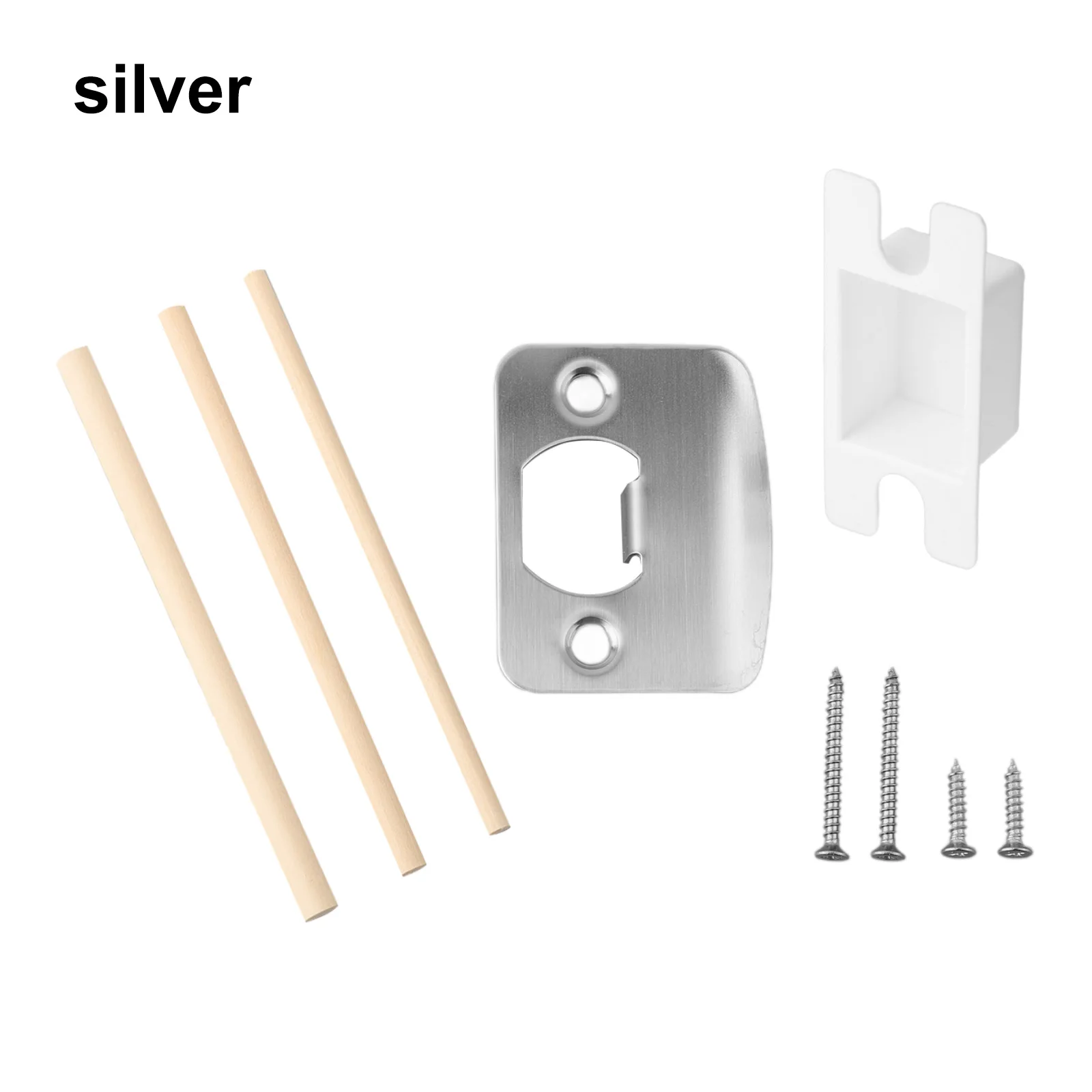 Standard Door Lock Strike Plate Spare Parts High Performance Replacement Stainless Steel Sturdy Repair Kits Door Latch Restorer