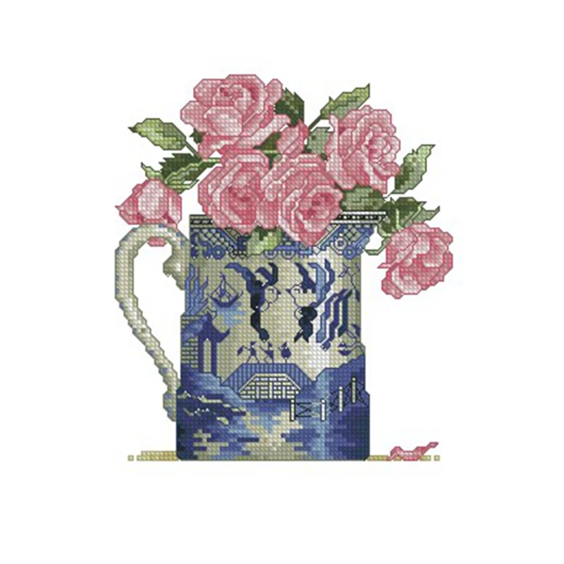 

Cross-stitch set 28CT, 18CT, 14CT, 11CT Optional printed fabric handmade material pack saga Chinese Blue and White Porcelain emb
