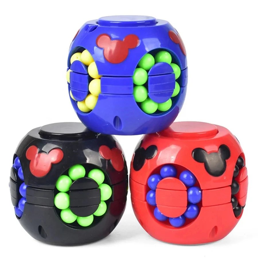 Magic Bean Puzzle Cube Spinner Rotate Slide Gyro Fidget Toy 3D Ball Anti Stress Educational IQ Game for Boy Girl Kid Adult Child