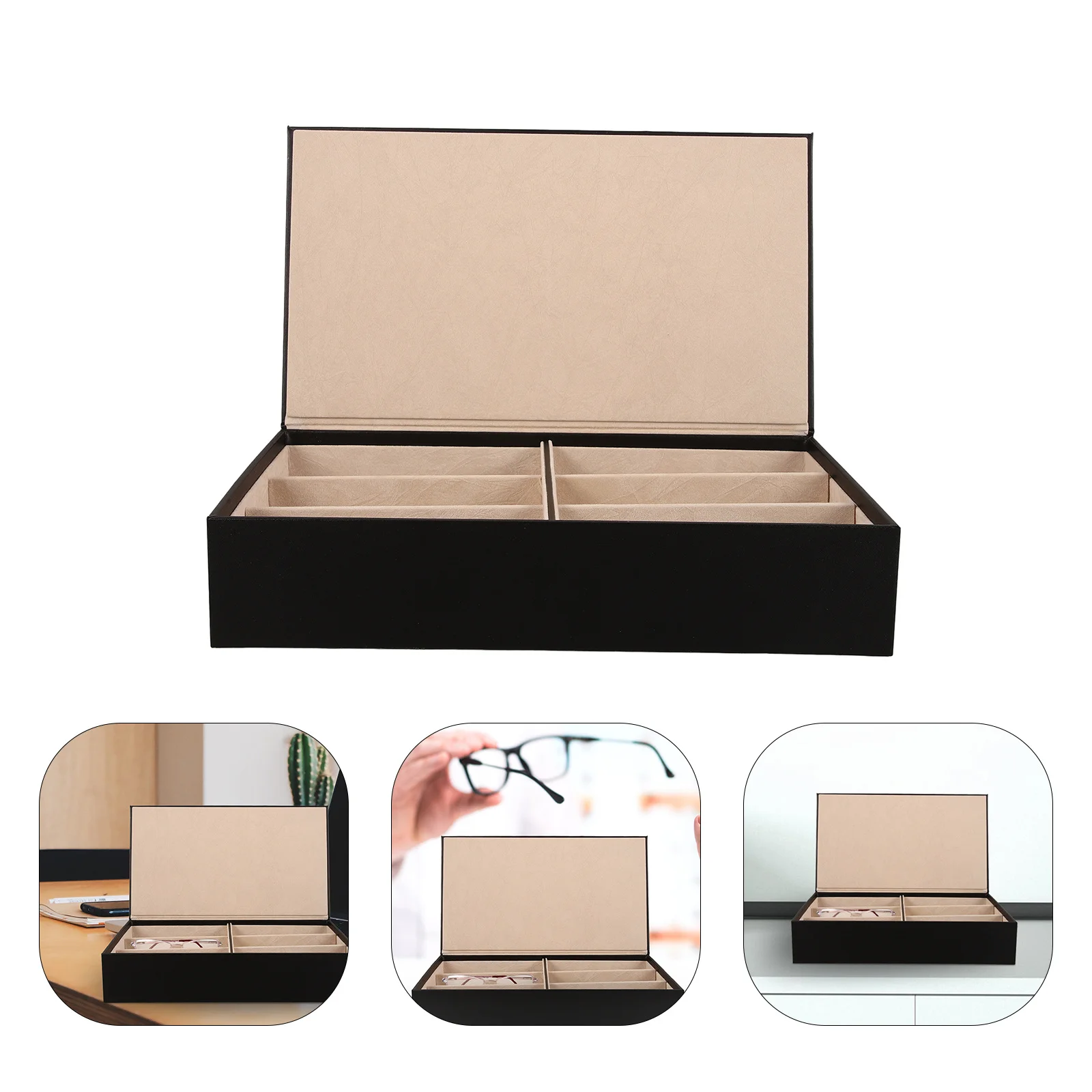 

Multi-Compartment Sunglasses Organizer Eyeglasses Display Case Sturdy Sunglasses Holder Organizer for Home Commercial Use