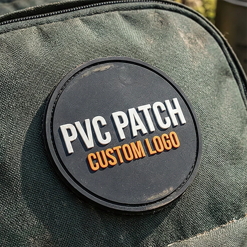 Personalized Logo Rubber PVC Clothing Patch 3D Iron on Patch Self Adhesive Appliques Badge PVC Patches for Hat Hook and Loop view 3