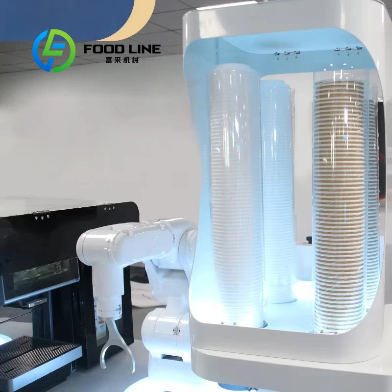 Op maat gemaakte 6-assige collaboratieve robotarm koffiemachine automatische koffiebar voor bedrijfsreceptie