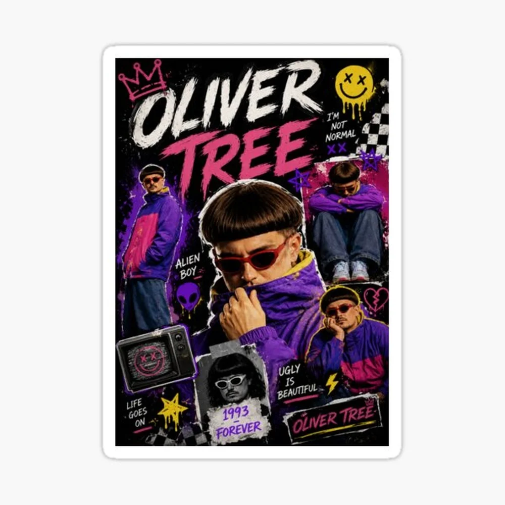 Oliver-Tree Sticker for Laptop Decor Bedroom Car Cute Cartoon Art Fashionable Public Suitcase