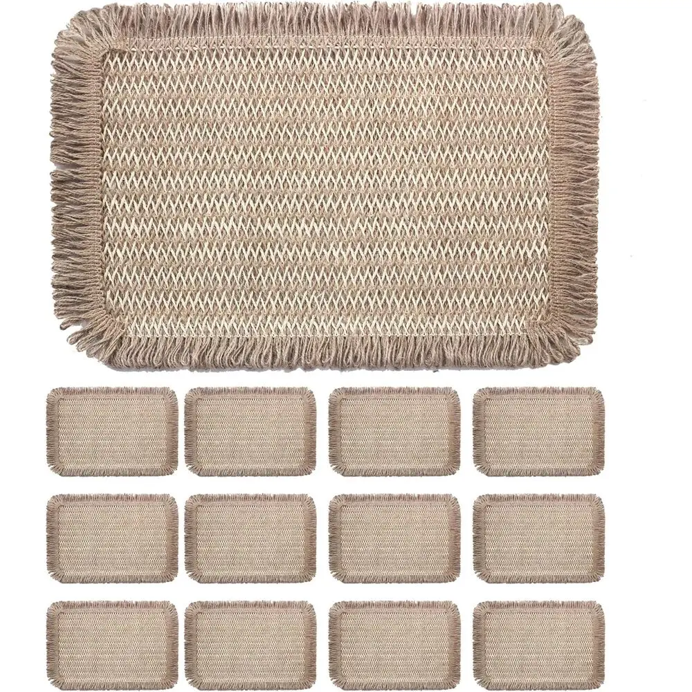 

Набор из 12 тканых салфеток в стиле бохо, 11,5x17, стиль фермерского дома в деревенском стиле, большие квадратные салфетки из древесной массы