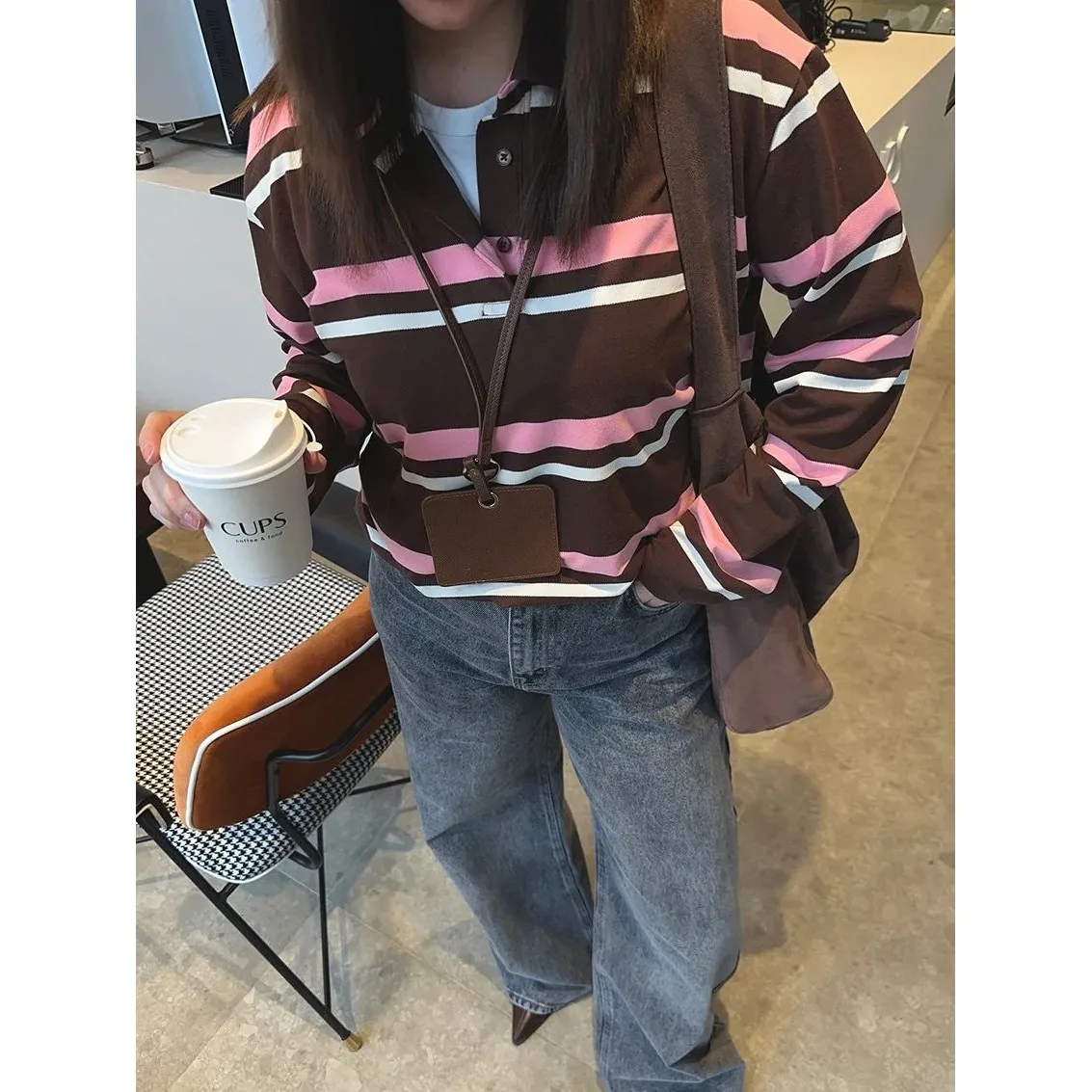 

Women's Casual Collar Striped Tirts Long Sve Loose Fit Cleanfit Sle Winter Collection Online And In-store Available