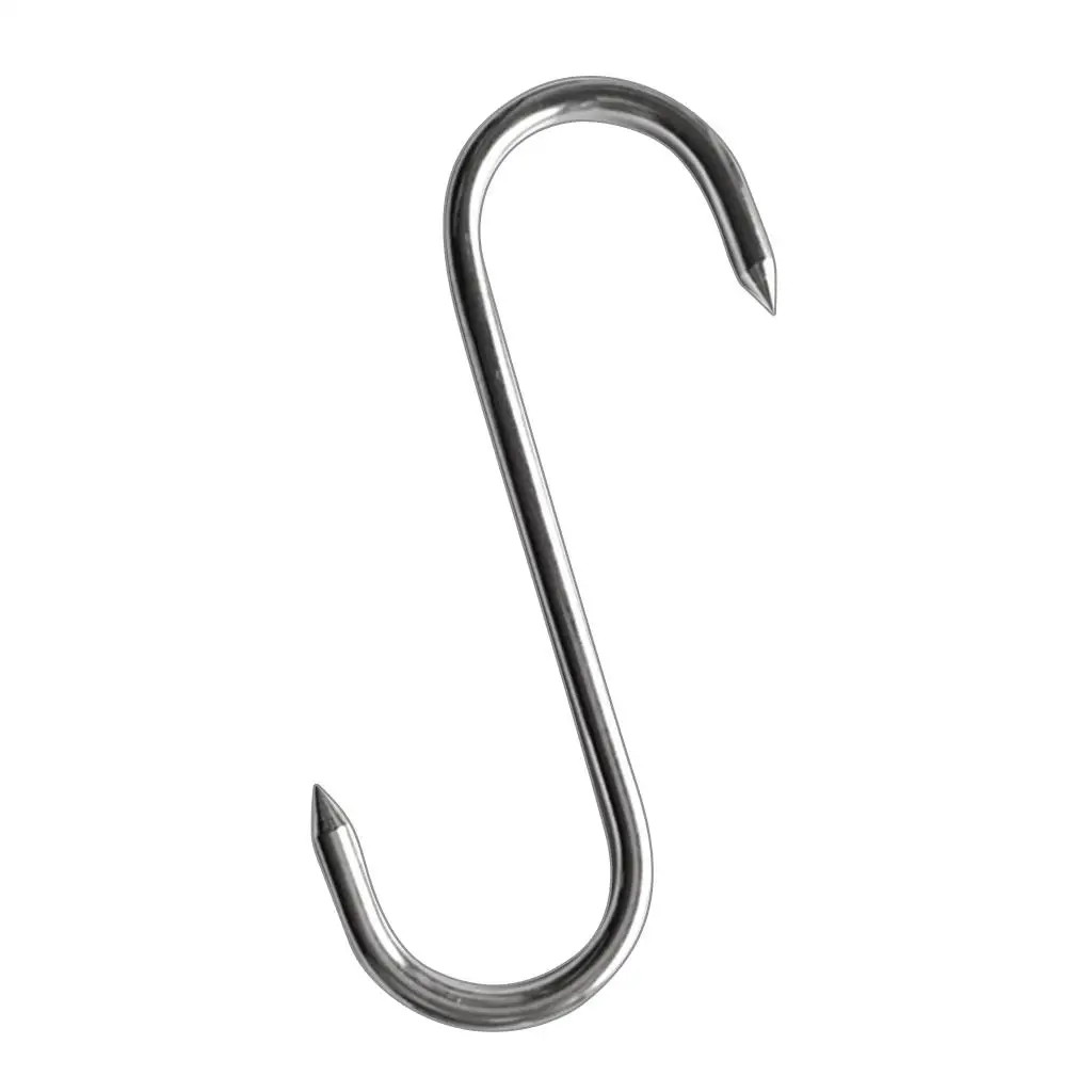 Stainless Steel S Shaped Hooks Metal Butcher Meat Hook Kitchen Pan Pot Utensil Hanger for Butcher Shop Kitchen Baking Tools