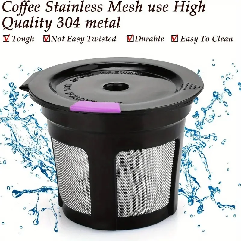 1 Stück wiederverwendbare Kaffeefilter, nachfüllbare Kaffeekapseln mit integriertem, fest eingebautem Sieb. – Detail 2