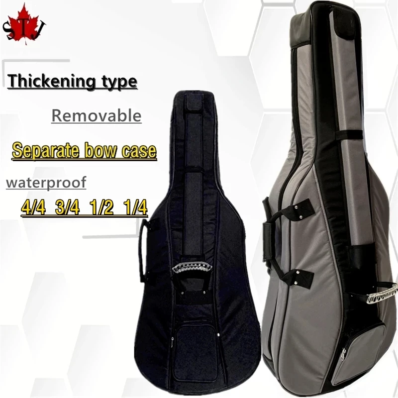 

1/4 1/2 3/4 4/4 cello soft bag cello Backpack cello case with Thicken waterproof Oxford cloth,free with separate bow case