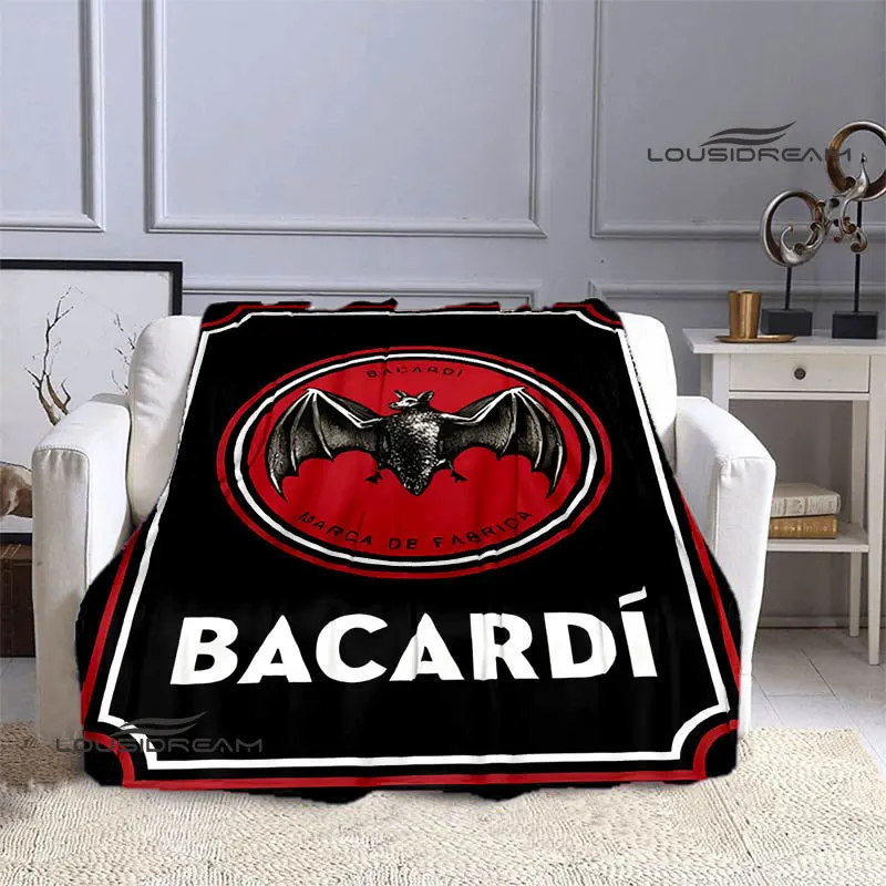 Bacardi Wine Logo Print Blanket Fashion Warm Beautiful Flannel Soft And Comfortable Home Travel Blanket Birthday Gift