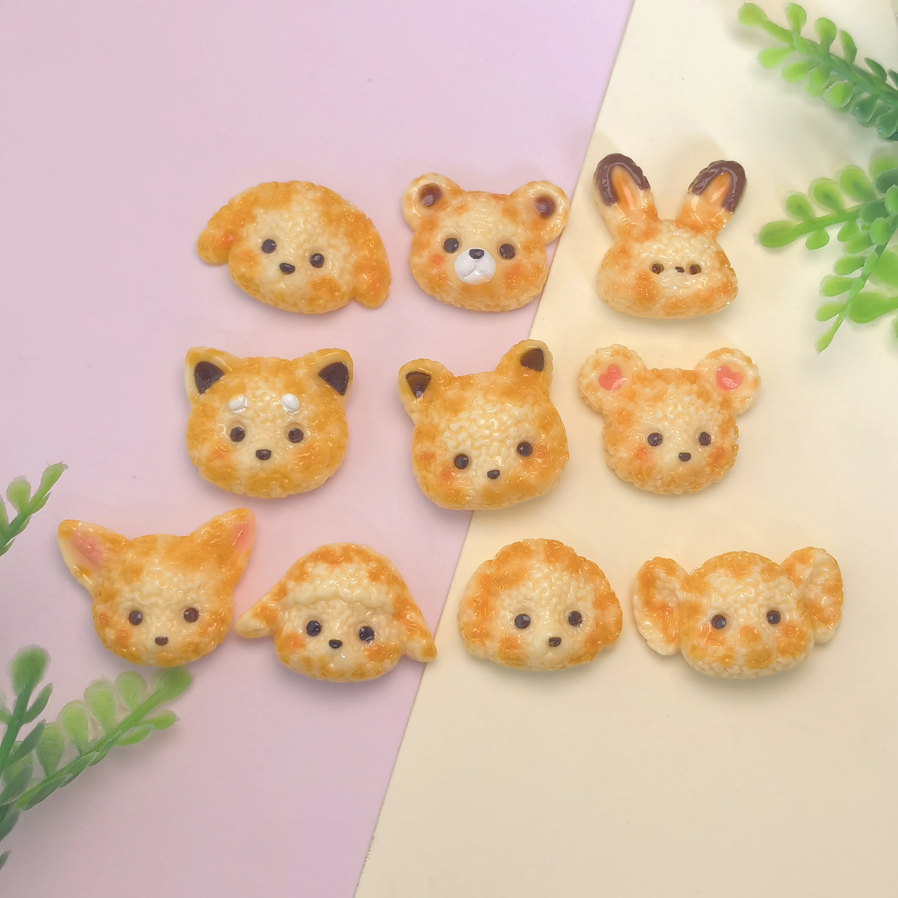 Cartoon Dog Animal Biscuit Resin Charms Kawaii Pendant Flatback for Jewelry Making Diy Earrings Keychain