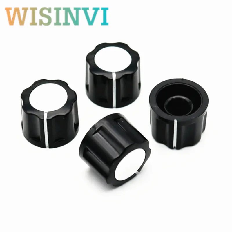 10PCS 16x12mm Plastic 6mm Spline Shaft Potentiometer Knob Volume Control Knob Cap for Audio Amplifier Electrical Equipment