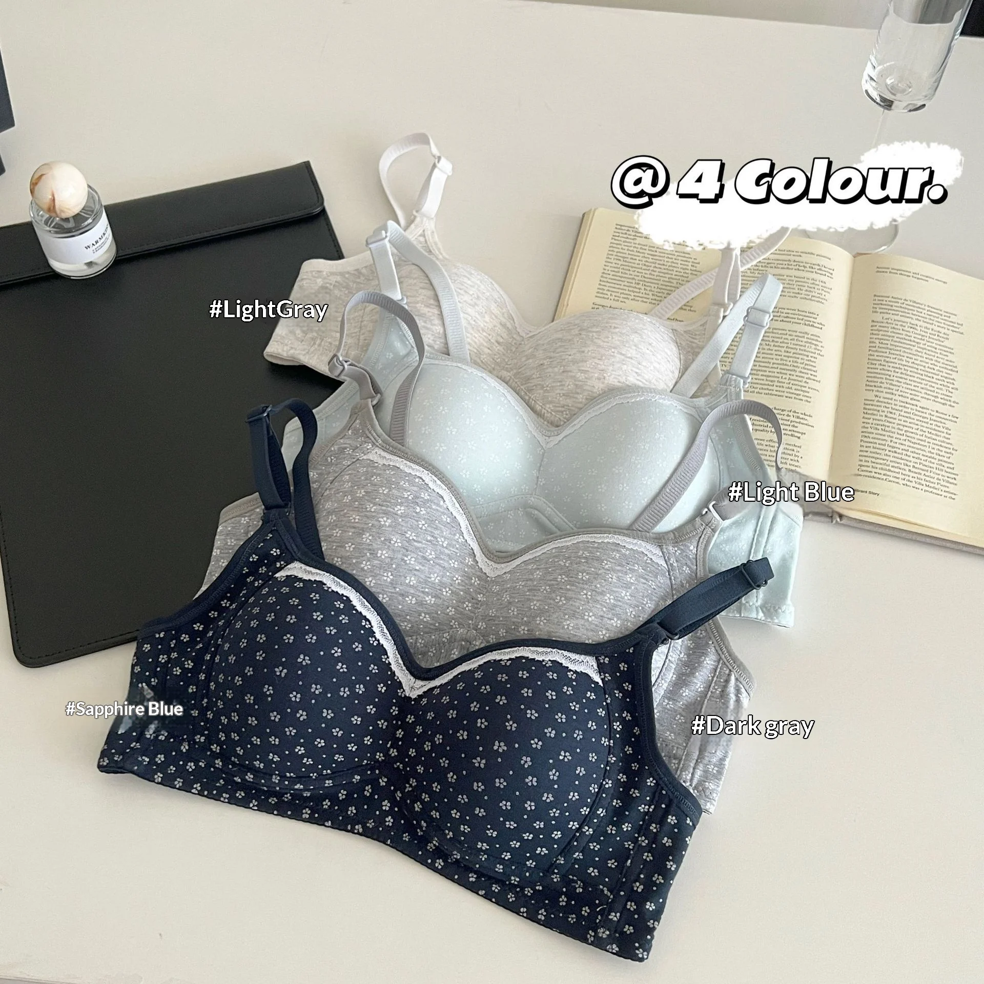 Lace Floral Thin Bra, Comfortable Without Steel Rims, Soft Support, Small Chest Gathered Together, Collection Accessory Bra