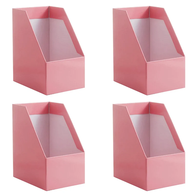 ABLN-4X Kraft Paper Magazine Rack Bookend Large Book Stand File Holder Foldable Documents Organizer Office Storage Rack