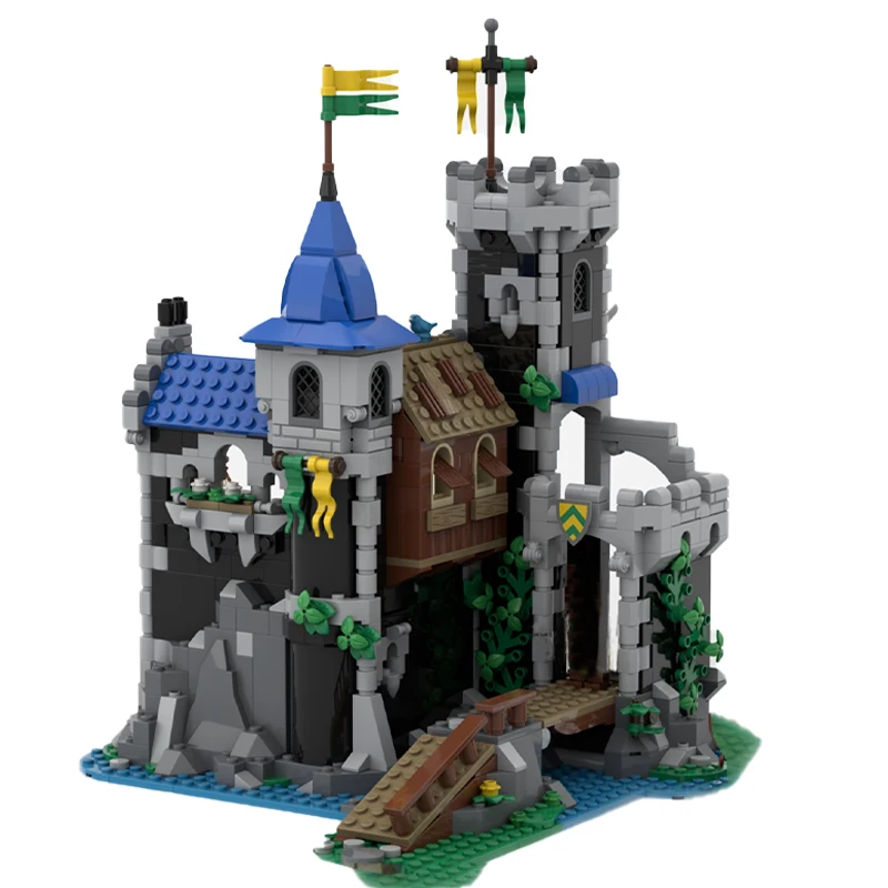 

NEW 933pcs MOC European Medieval Street View Fortress of Lakeside County DIY ideas Retro child Toy Birthday Gift building blocks