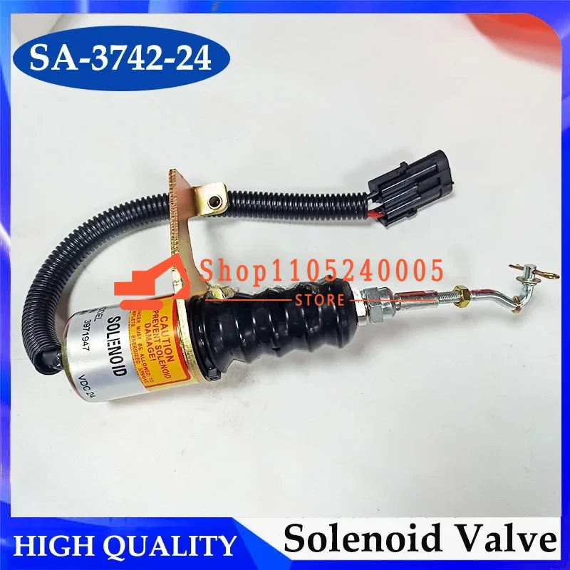 SA-3742-24 Engine Shutdown Solenoid 3974947 Fuel Shut Off Stop Solenoid Valve 1751ES 24V For 6CT 6C8.3 6CT8.3 6CTA8.3