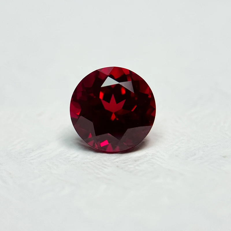 Laborgezüchteter Rubin in Taubenblutrot, runde Form, Charm-Perlen für DIY-Schmuckherstellung, Ringmaterialien, mit Zertifikat – Detail 14