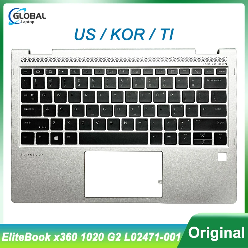 Oryginalny nowy US KOR TI klawiatura do HP EliteBook x360 1020 G2 Laptop obudowa do opierania dłoni podświetlana klawiatura wymiana US L02471-001