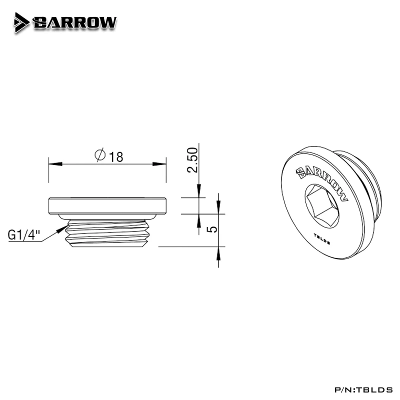 Barrow Water Stop Sealing Plug Fitting Hand Tighten for Reservoir, Internal Hexagon Design Black Silver White,TBLDS