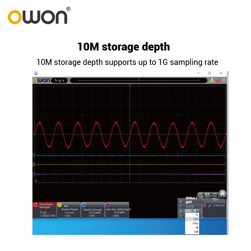 OWON Lilip VDS6102A/6104A/VDS6074 التطوير الثانوي لراسم الذبذبات الرقمي الافتراضي بأربع قنوات
