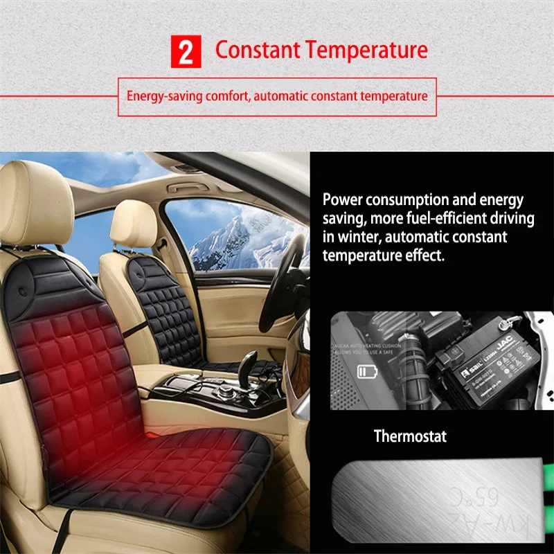 12V Car Heated Seats Winter Seat Heater Car Seat Heating Cushion Covers Car Electric Heated Seat Car Styling Winter Pad Cushions image 5