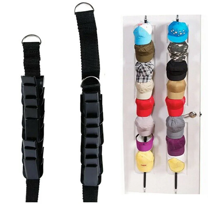 Adjustable Rear Door Hook Hat Bag Clothes Organizer Hanging Cap Rack Adjustable Cap Rack Door Back Hat And Bag Hook Holder