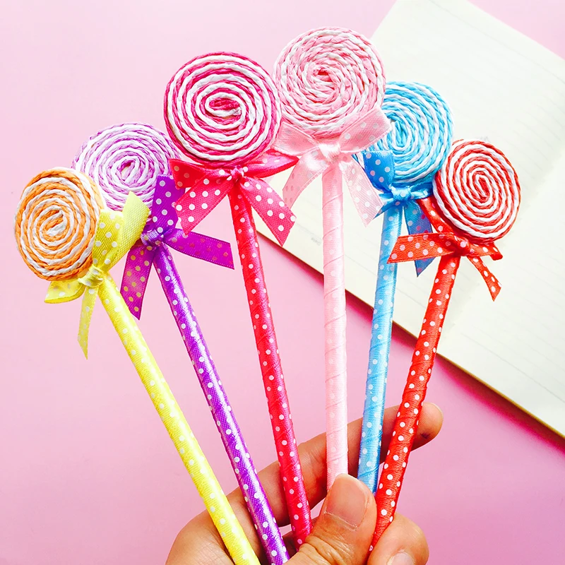 3 PCs Kawaii Stationery Lollipop Ballpoint Pen School Supplies Cute Office Accessories Cheap School Items Kids Prizes Cute Pens