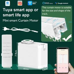 7th Tuya wifi Smart Curtains Motor Support Alice Google Alexa Electric Window Curtains Opener For Smart life APP Remote Control