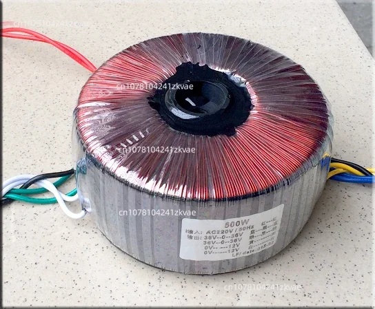 500W ring transformer outputs two sets of three wire 36V+two sets of 12V secondary 10 wire outputs