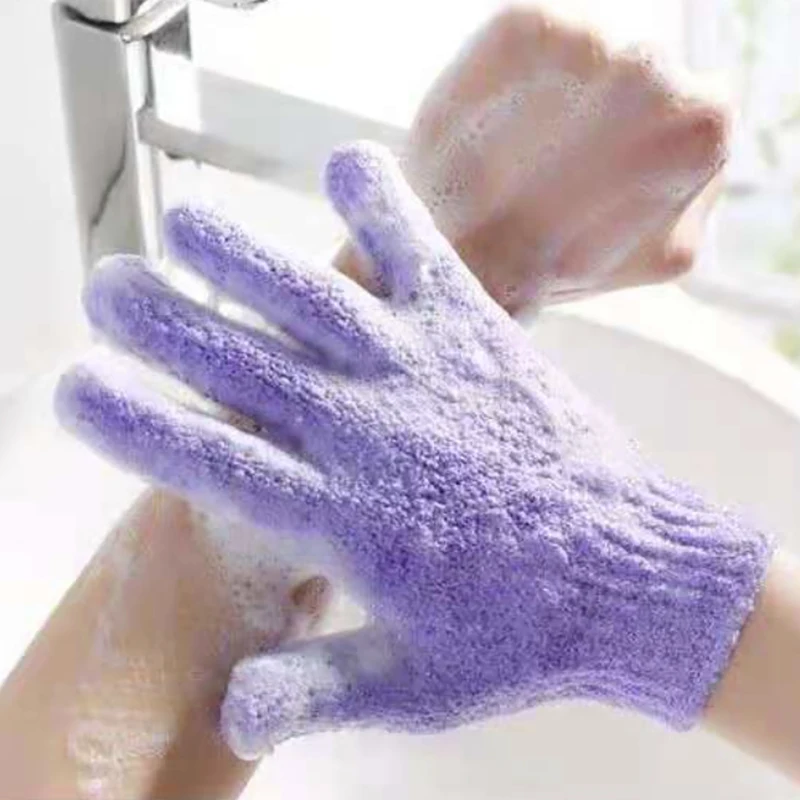 Rubbing Gloves Powerful Rubbing Back Scrub Five-finger Gloves Bath Towel Rubbing Bath Exfoliating Bath Gloves.