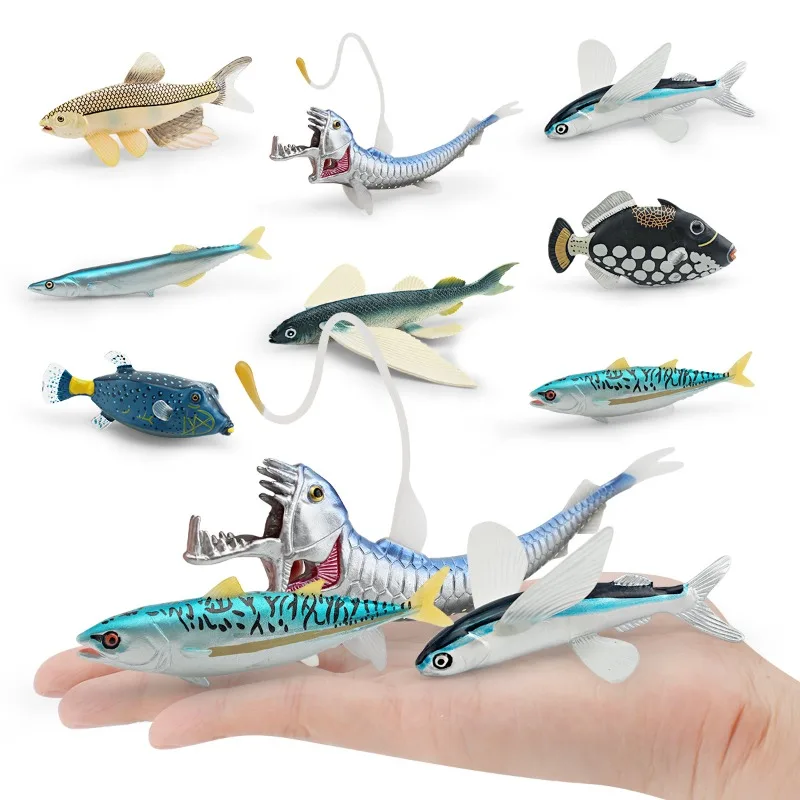 Artificial Fish Fridge Stickers Marine Animal Models Simulated Pacific Saury Tuna Flying Fish Viperfish Clownfish Fridge Magnets
