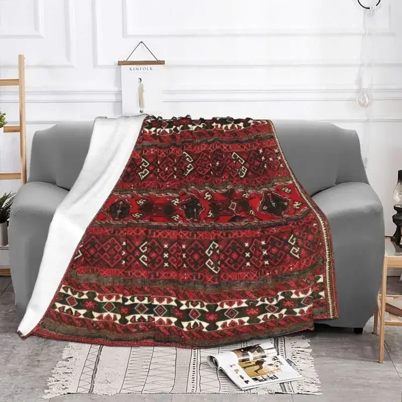 Sofa Fleece Baluch Flatweave Antique Afghanistan Rug Throw Blanket Warm Flannel Turkish Kilim Ethnic Art Blankets Bedspreads