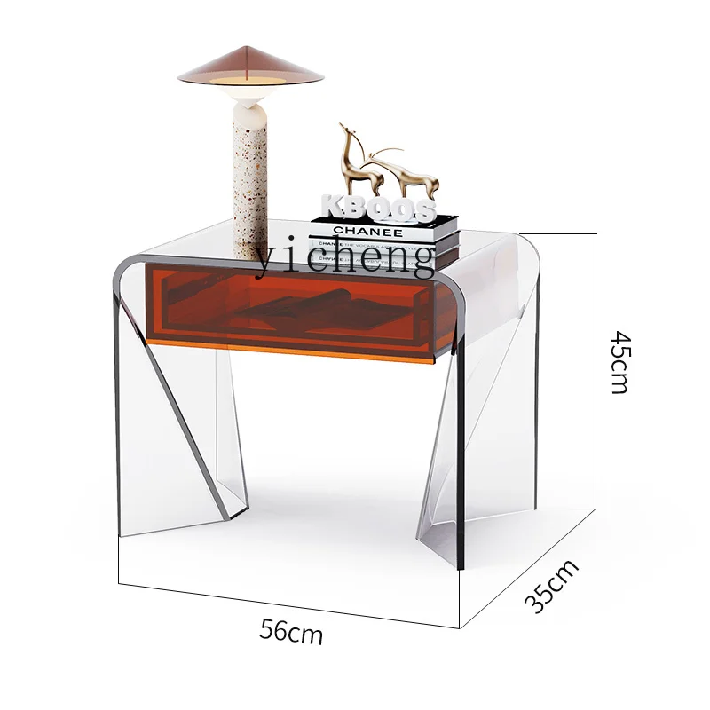 

Tqh Light Luxury and Simplicity Modern Bedside Table Acrylic Bedroom Small Bedside Creative Storage Locker