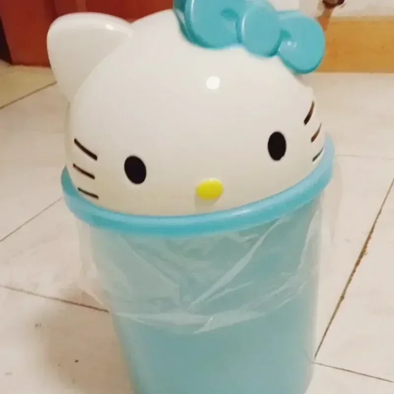 New Sanrio Hello Kitty Dustbin Trash Can Rubbish Bin Garbage Binsanrio Kawaii Trash Paper Basket Can Living Room Bedroom