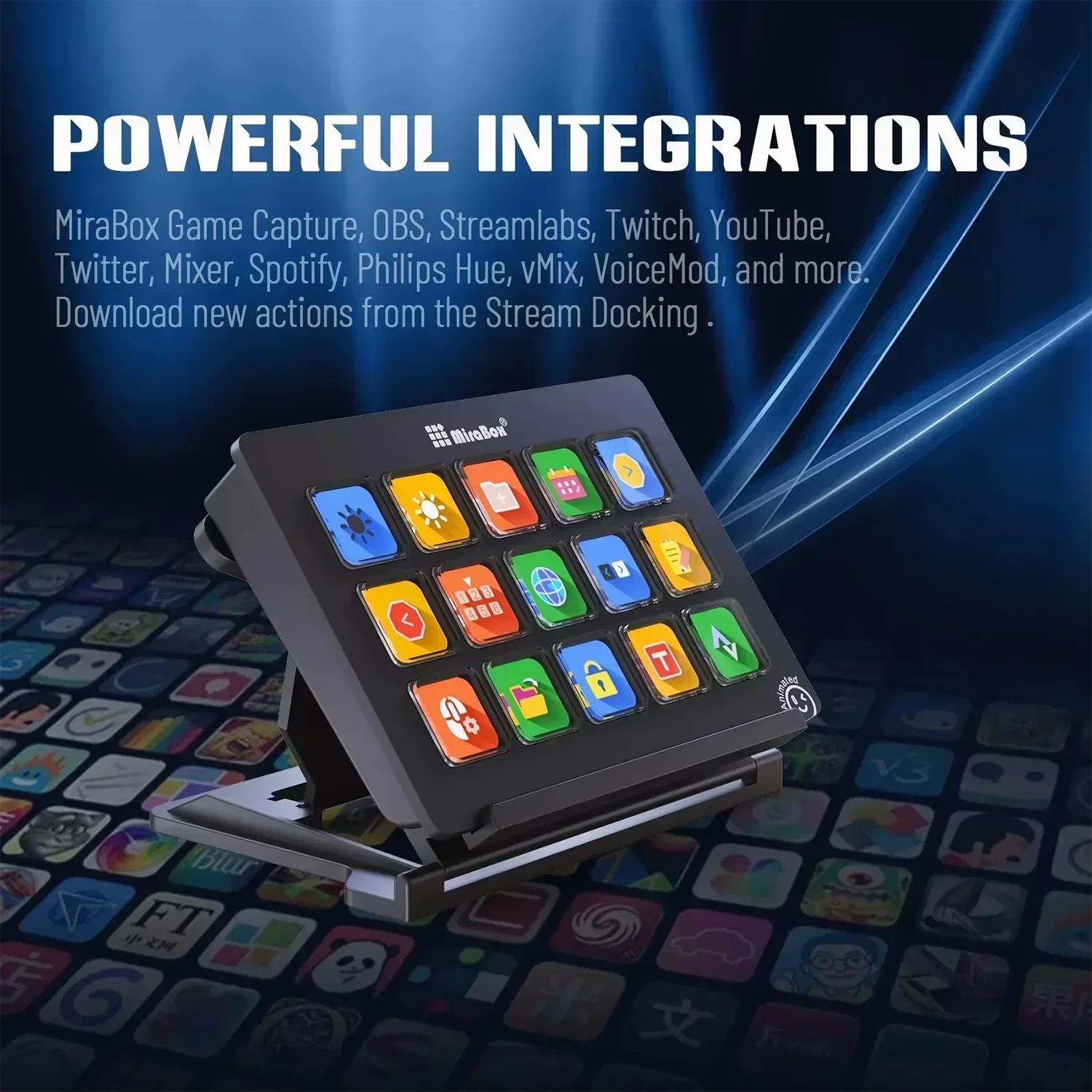 In-Stock Mirabox MBox293 V3 15key Streamdeck With Screen Console Customize Keypad Macro Button Visualization Live Broadcast Gift