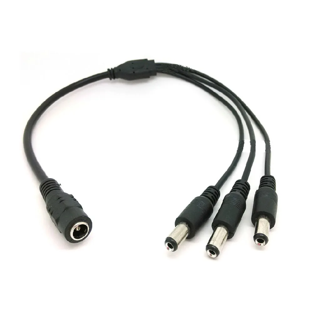 cctv cable DC 1 Female to 3 Male Power Split Splitter Cable 2.1*5.5mm for CCTV Camera Security DVR Accessories LED Light Strip