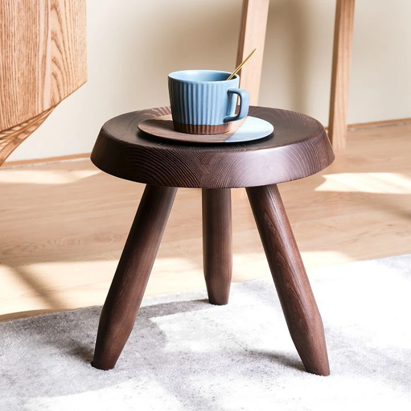 Nordic Living Room Furniture Solid Wood Round Stool Porch Shoe Changing Stool Office Footrest Mobile Seat Simple Modern Chair