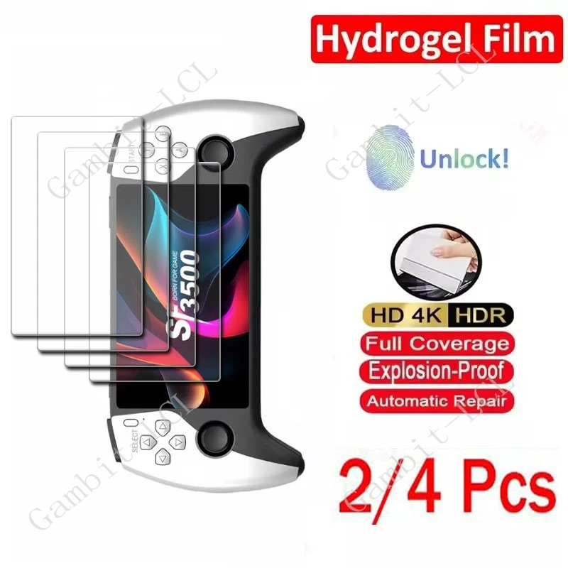 2/4PCS HD Full Hydraulic Hydrogel Film For SF3500 5" Retro Handheld Video Game Console Protective Screen Protector Cover