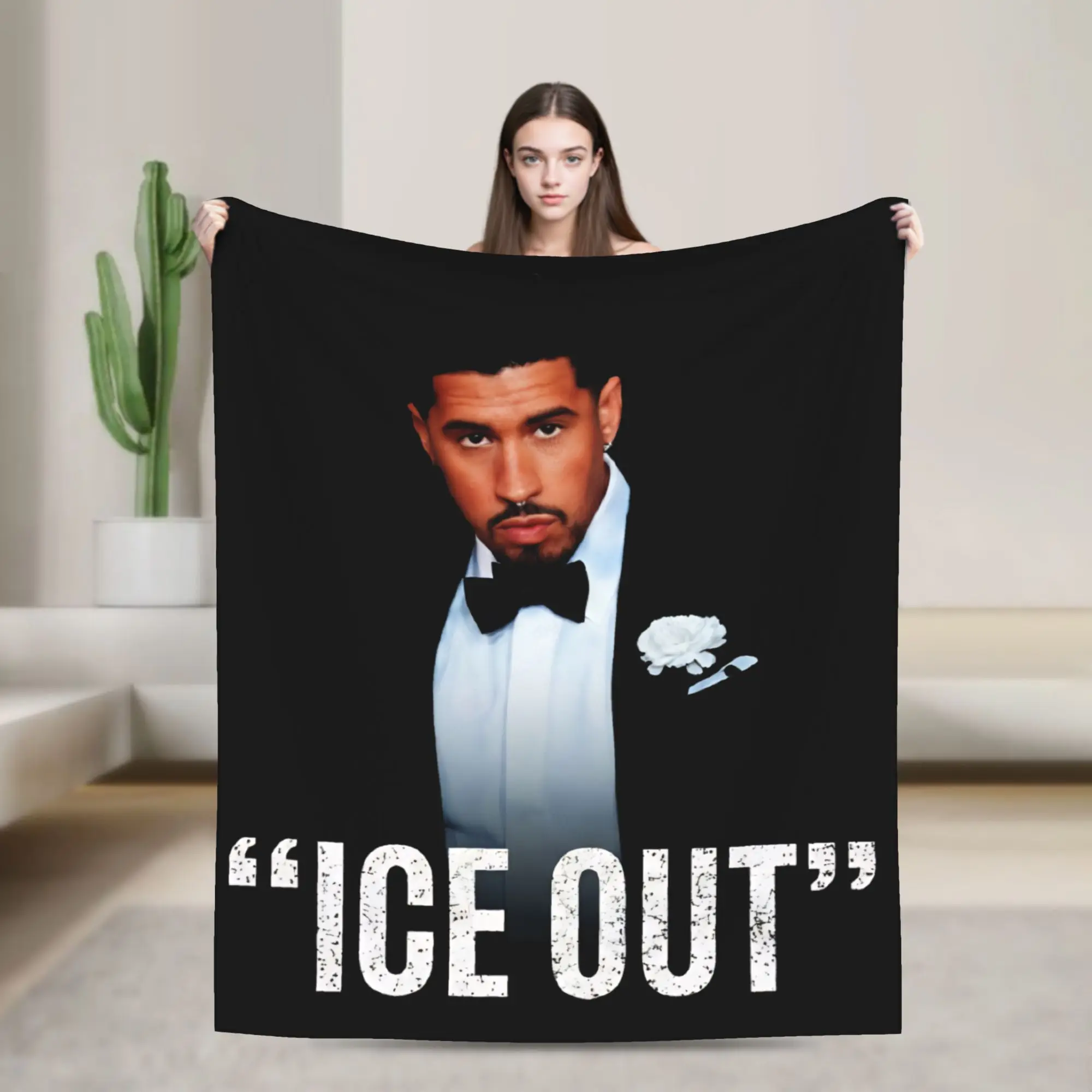 Ice Out Bads Bunnys Blanket Multiple Sizes Super Soft Cozy  Throw Blankets for Sofa Couch and Bed