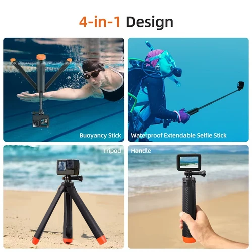 Imagen 2 del producto COOL DIER nueva barra de flotabilidad subacuática trípode para Selfie impermeable adecuado para GoPro Insta360 DJI OSMO accesorios para cámaras deportivas