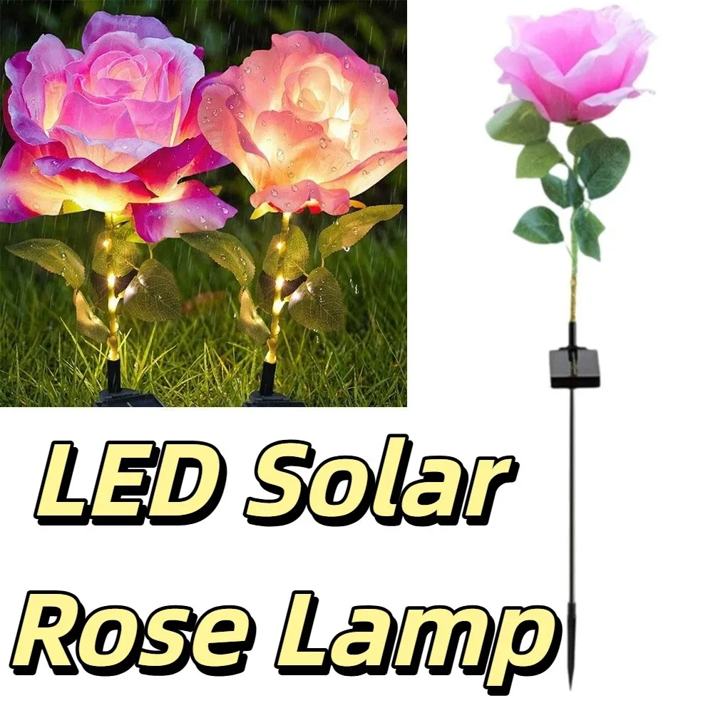 

LED LED Solar Rose Lamp Rose Flower Waterproof Outdoor Solar Lights Rechargeable Warm Light Solar Lamp Lawn Decoration