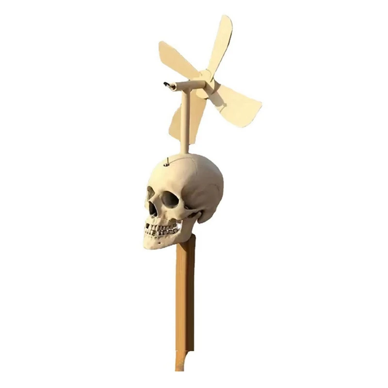 Garden Skull Decor Halloween Wind Skull Whirligig Decoration Halloween Decoration Windmill Yard Home Ornament