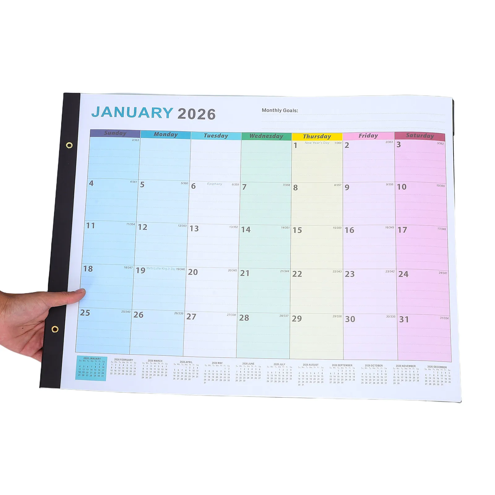 

Full Year Wall Calendar 2026.1 2027.6 Oversized Vertical Layout Large Wall Planner Poster for Daily Planning Holiday Tracking