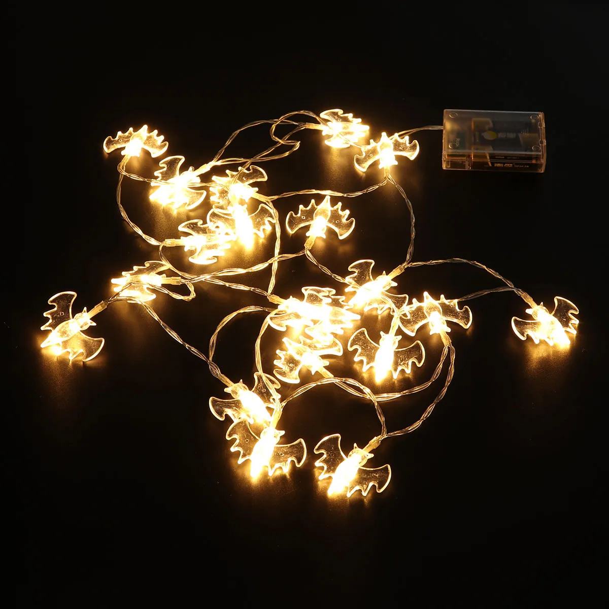 

20 Leds Bat Decorative String Lights Operated Halloween Indoor Outdoor Party Lamp Warm White Atmosphere Lighting